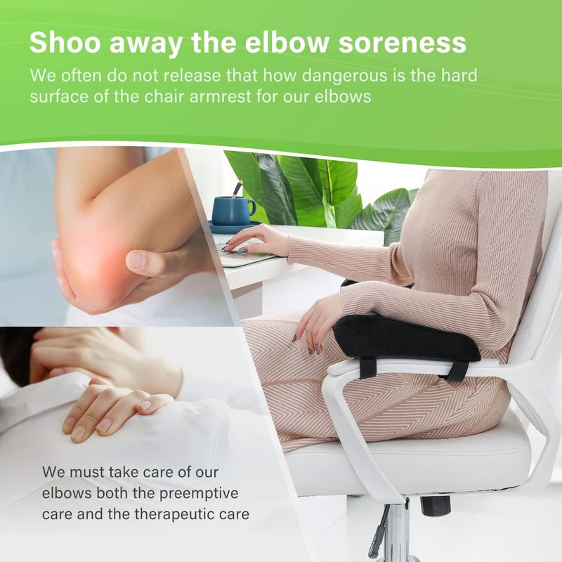LargeLeaf Store Chair Ergonomic Armrest Pads Elbow Pillow Pressure Relief Office Chair Gaming Chair armrest with Memory Foam armrest Pads 2-Piece Set of Chair (Memory Foam) - Image 2