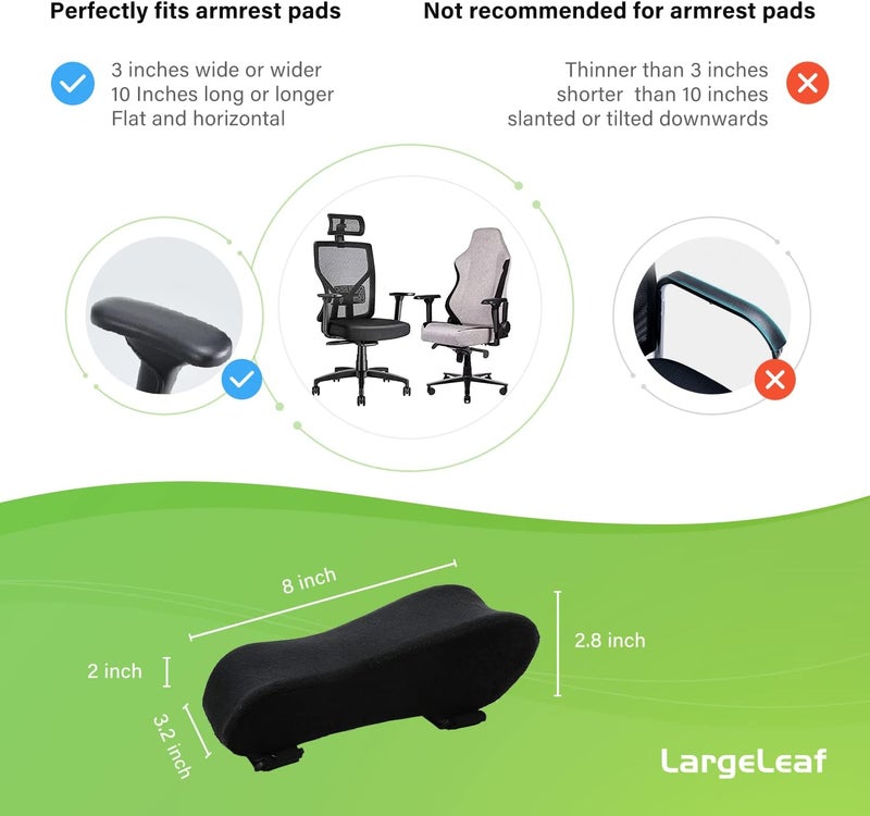 LargeLeaf Store Chair Ergonomic Armrest Pads Elbow Pillow Pressure Relief Office Chair Gaming Chair armrest with Memory Foam armrest Pads 2-Piece Set of Chair (Memory Foam) - Image 5