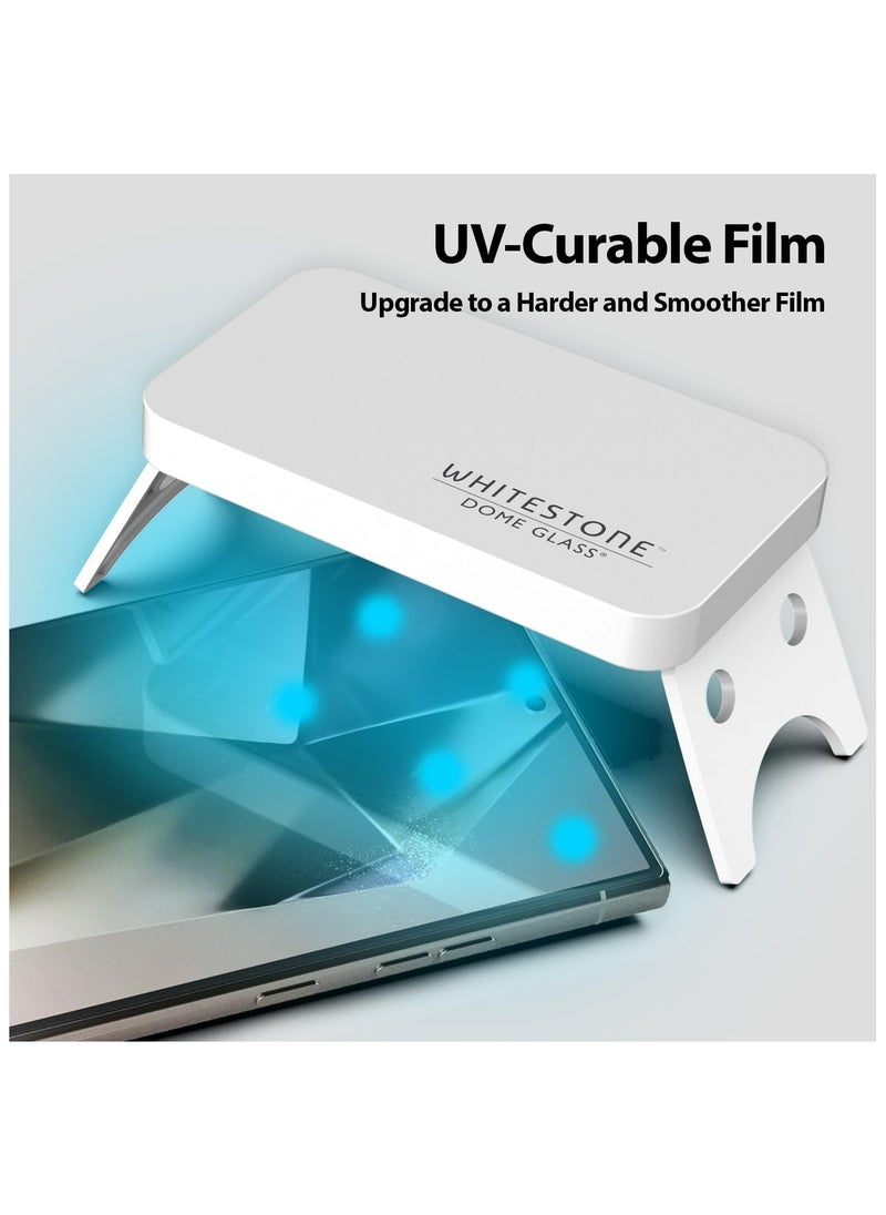 Whitestone Dome Glass - UV GEN Film Screen Protector for Samsung Galaxy S24 Ultra UV Lamp Included [Bubble Free, Dust Free Kit] - 2 Pack - Image 1