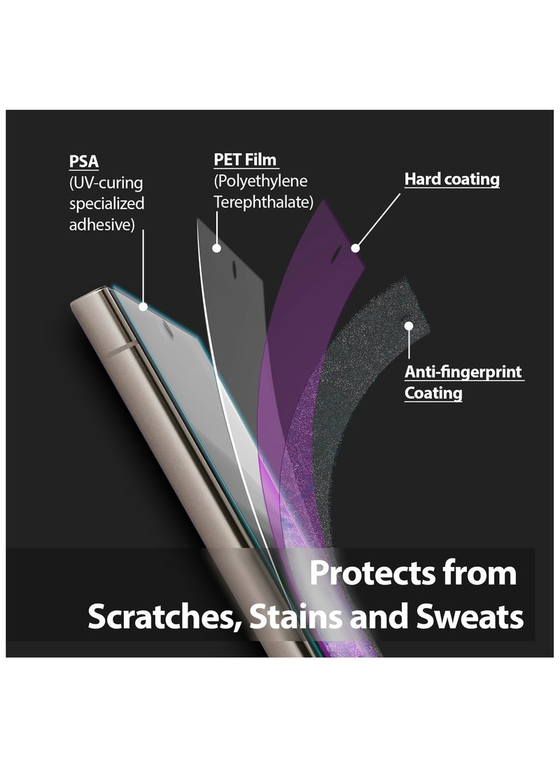 Whitestone Dome Glass - UV GEN Film Screen Protector for Samsung Galaxy S24 Ultra UV Lamp Included [Bubble Free, Dust Free Kit] - 2 Pack - Image 1