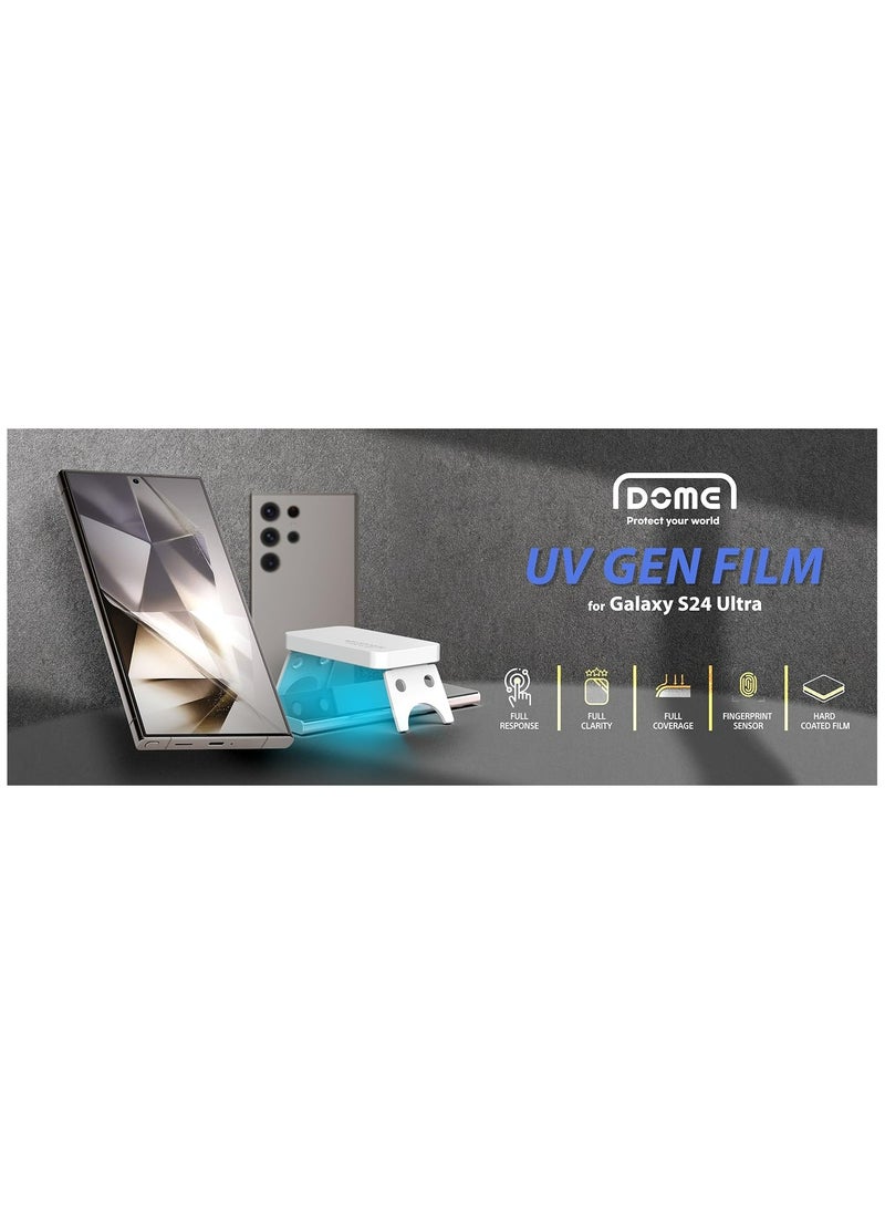 Whitestone Dome Glass - UV GEN Film Screen Protector for Samsung Galaxy S24 Ultra UV Lamp Included [Bubble Free, Dust Free Kit] - 2 Pack - Image 1