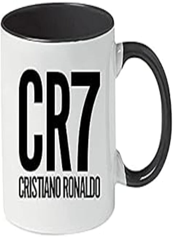 MEC MEC Cristiano Ronaldo Coffee Mug with Black Handle 11oz CR7 Tea Cup Gift For Him 