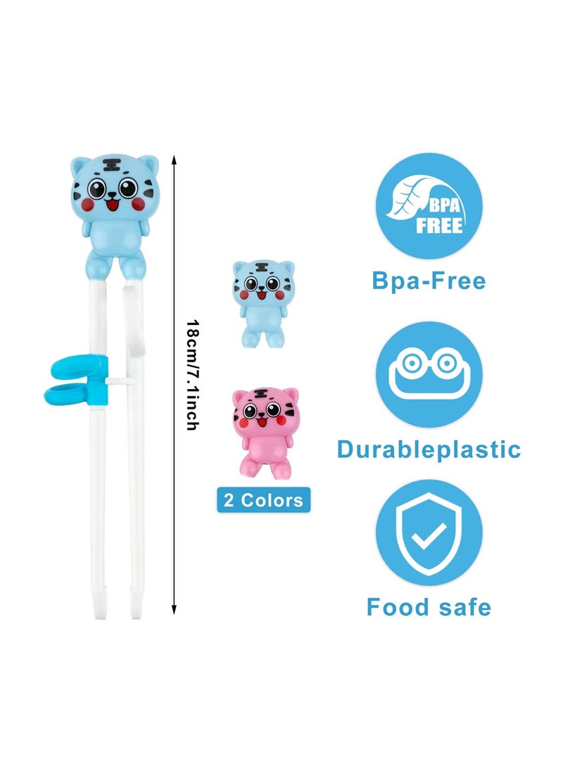SYOSI - Training Chopsticks for Beginners, 2 Pairs Cartoon Reusable Chopsticks Set with Chopstick Helper for Toddler Adults - Image 1