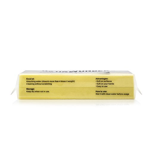 SAUGWUNDER Cleaning Sponge Super Absorbent Water Durable ^~ You Know 17.5×7.5×3.5 cm[6.9 x 3 x 1.38 inches] Use for Household Clean Cars/Boats The dust and Dirt on Furnitures,Bathtubs&etc.(Yellow) - Image 4