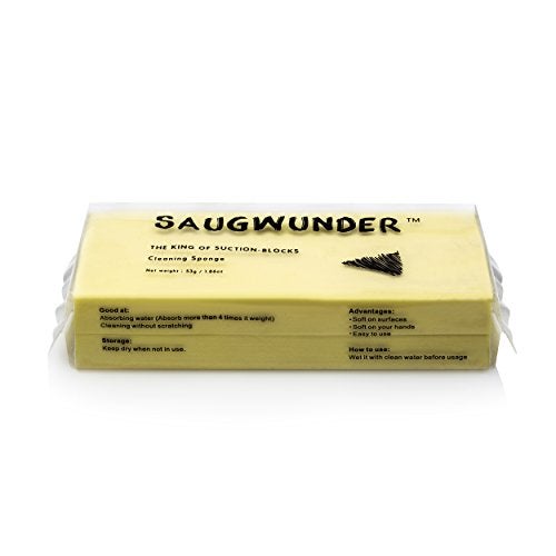 SAUGWUNDER Cleaning Sponge Super Absorbent Water Durable ^~ You Know 17.5×7.5×3.5 cm[6.9 x 3 x 1.38 inches] Use for Household Clean Cars/Boats The dust and Dirt on Furnitures,Bathtubs&etc.(Yellow) - Image 2