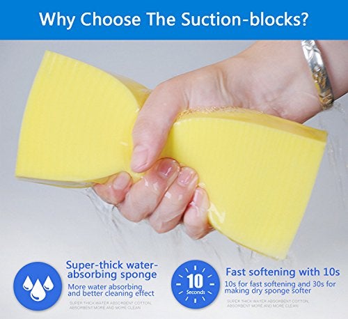SAUGWUNDER Cleaning Sponge Super Absorbent Water Durable ^~ You Know 17.5×7.5×3.5 cm[6.9 x 3 x 1.38 inches] Use for Household Clean Cars/Boats The dust and Dirt on Furnitures,Bathtubs&etc.(Yellow) - Image 5