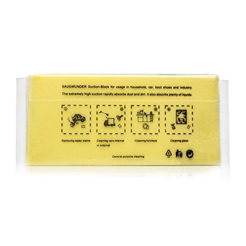 SAUGWUNDER Cleaning Sponge Super Absorbent Water Durable ^~ You Know 17.5×7.5×3.5 cm[6.9 x 3 x 1.38 inches] Use for Household Clean Cars/Boats The dust and Dirt on Furnitures,Bathtubs&etc.(Yellow) - Image 3