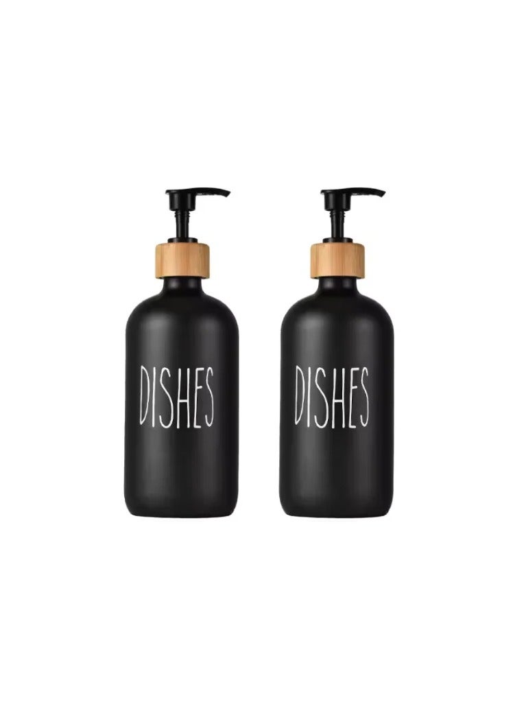 Kitchen Dish Soap Dispenser Suitable Decor 500ml Set of 2Pcs Refillable Soap Dispenser - Image 1