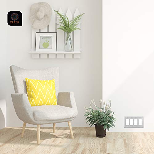 SLEEKLIGHTING Pack of 2 Wall Plate Outlet Switch Covers by SleekLighting | Classic White Architecture Wall plates| Variety of Styles: Rocker/Receptacle/Toggle / & Combo | Size: 3 Gang Rocker - Image 5