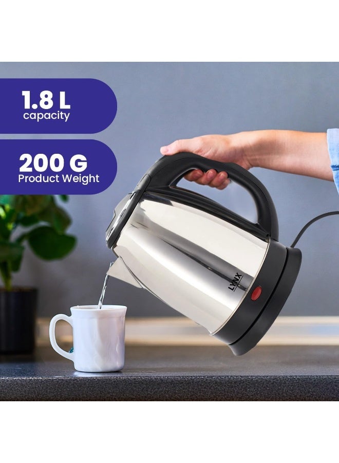 Lynx Electric Kettle 1.8L Stainless Steel Fast Boil Hot Water Kettle, 1500W Power with Auto Shut-Off, Boil-Dry Protection, Removable Filter & Ergonomic Handle for Tea & Coffee – KT-102 - Image 4