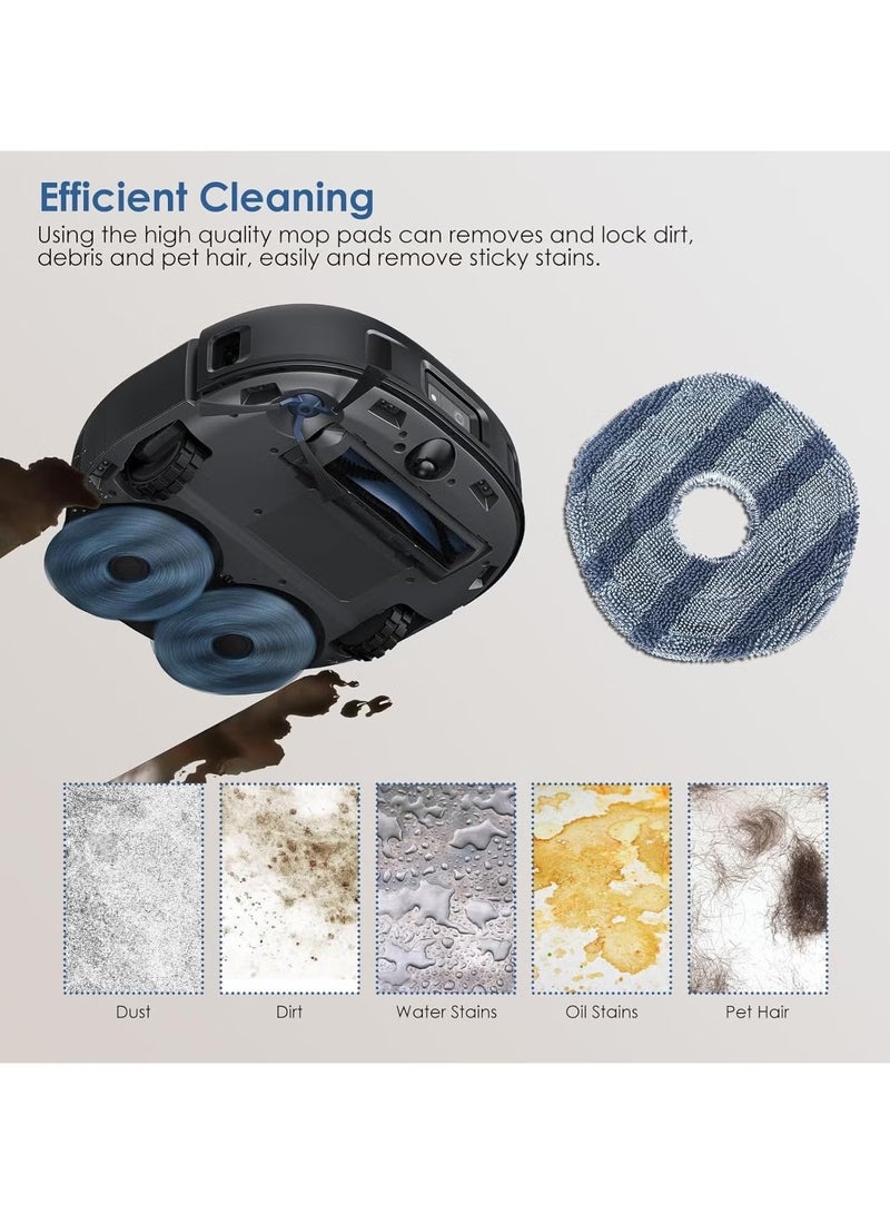 إيليلي 17 قطعة قطع غيار متوافقة مع قطع غيار مكنسة روبوت eufy X10 Pro Omni، 4 أكياس غبار، 4 قطع قماش ممسحة قابلة للغسل، 4 فرش جانبية، 4 فلاتر HEPA، فرشاة رئيسية واحدة، ملحقات X10 Pro Omni - Image 4