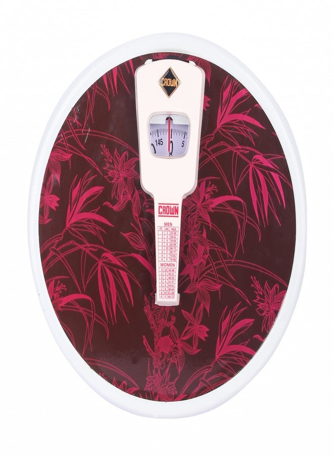 CROWN Round Deluxe Weighing Scale For Human Body, Mechanical Manual Analog Weighing Scale upto 150 kgs capacity (Colour : Sorted) with BMI Index - Image 1