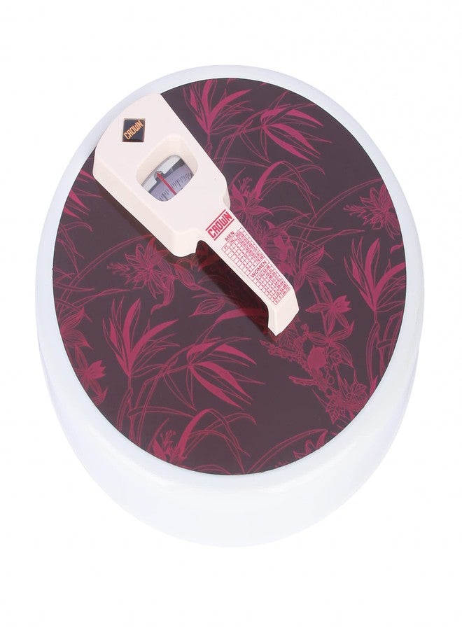 CROWN Round Deluxe Weighing Scale For Human Body, Mechanical Manual Analog Weighing Scale upto 150 kgs capacity (Colour : Sorted) with BMI Index - Image 2