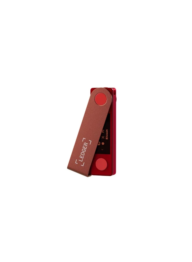 Ledger Nano X Hardware Wallet | Safest Crypto & NFT Cold Storage, Big Screen + Wireless Bluetooth & Type-C Connectivity, 5000+ Coins Supported, for iOS & Android, MacOS & Windows - Ruby Red