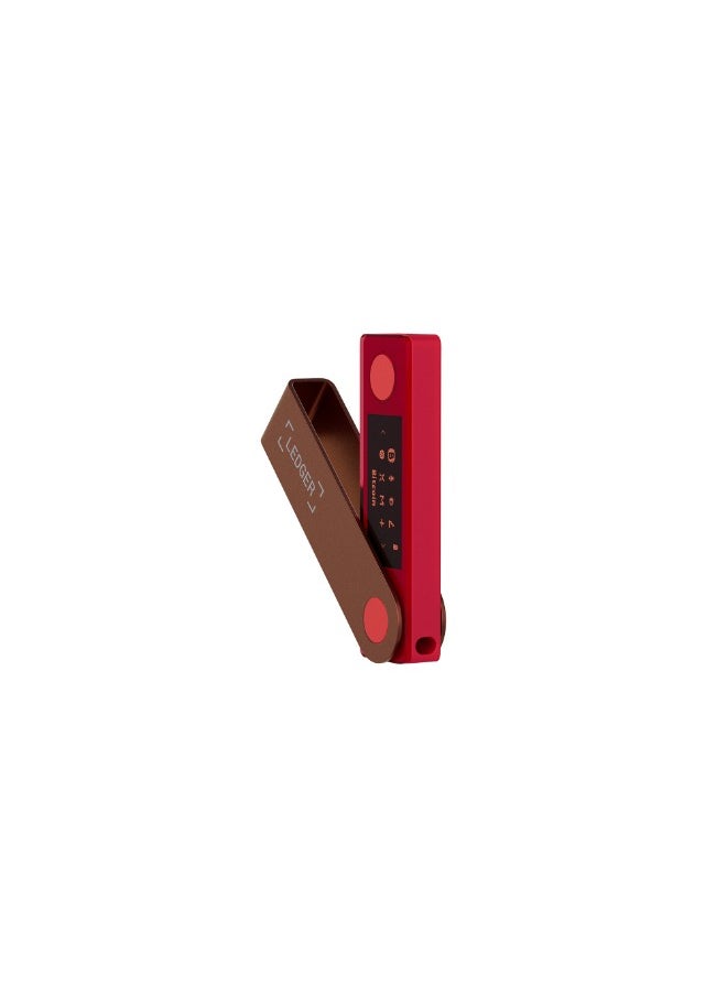 Ledger - Nano X Hardware Wallet | Safest Crypto & NFT Cold Storage, Big Screen + Wireless Bluetooth & Type-C Connectivity, 5000+ Coins Supported, for iOS & Android, MacOS & Windows - Ruby Red - Image 1