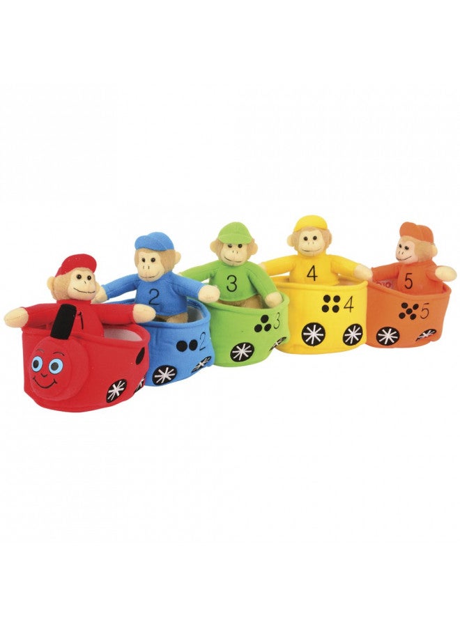 Constructive Playthings Toys Velour Bilingual Play & Learn Monkey Train for Kids - Image 1