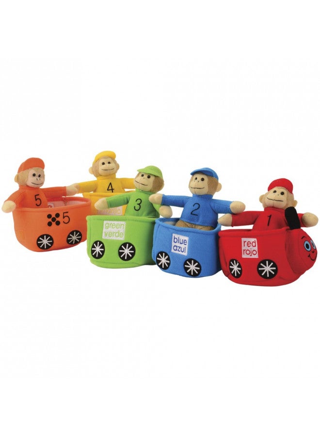 Constructive Playthings Toys Velour Bilingual Play & Learn Monkey Train for Kids - Image 2