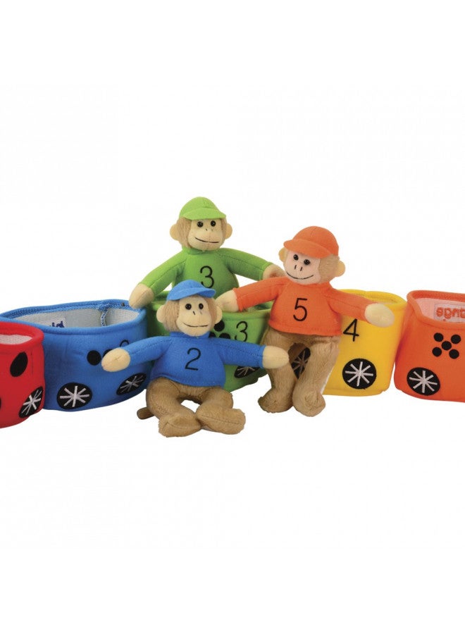 Constructive Playthings Toys Velour Bilingual Play & Learn Monkey Train for Kids - Image 3