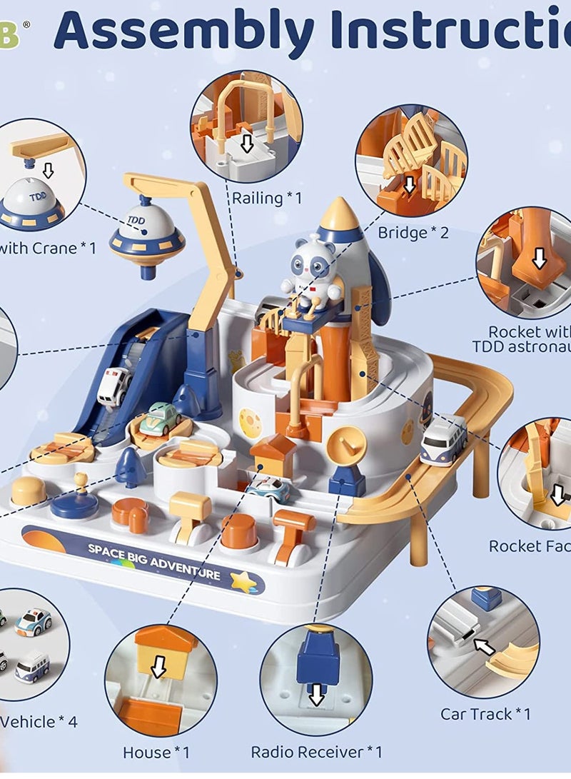 SOLARAE Car Rescue Adventure Race Track Toys Toddler Girls Kids Ages 4-7 Space Theme Gifts Playset Educational Learning - Image 5