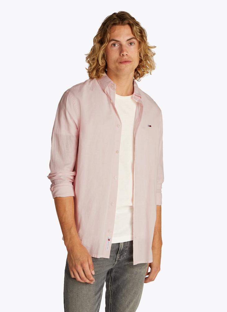 TOMMY JEANS Regular Fit Linen Blend Long Sleeve Shirt  - Image 1