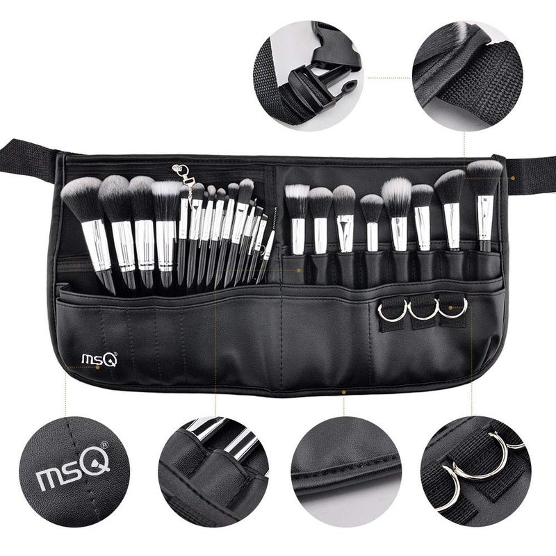 MSQ Makeup Brushes Set 29pcs Professional Cosmetics Brushes with Belt Waist Makeup Bag (Foundation, Powder, Creams, Liquids & Eye Brushes) for Women/Girls/Artists/Holiday gifts/travel - Image 2