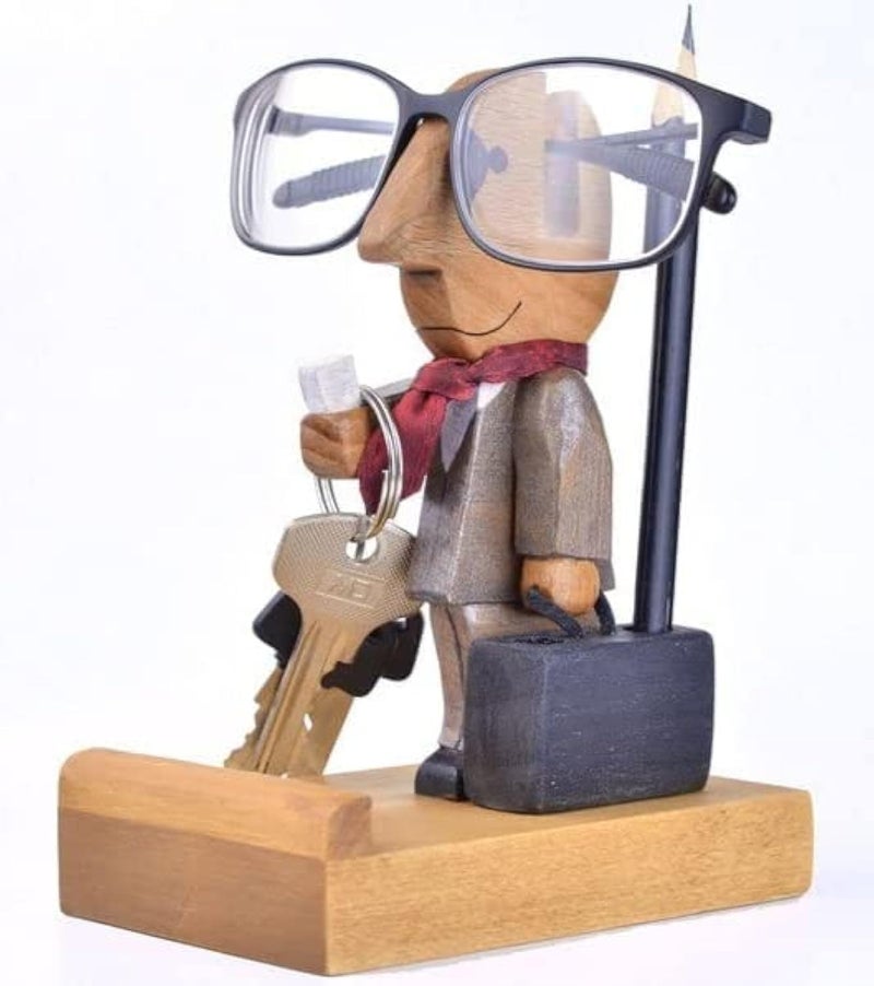 Frescorr Handmade Wooden Spectacle Holder Eyeglass Holder Display Stand, Home Office Desk Décor Accessories, Key Hanger, Pen, Mobile Holder, Perfect Love Gifts for him (Style - 1) - Image 1