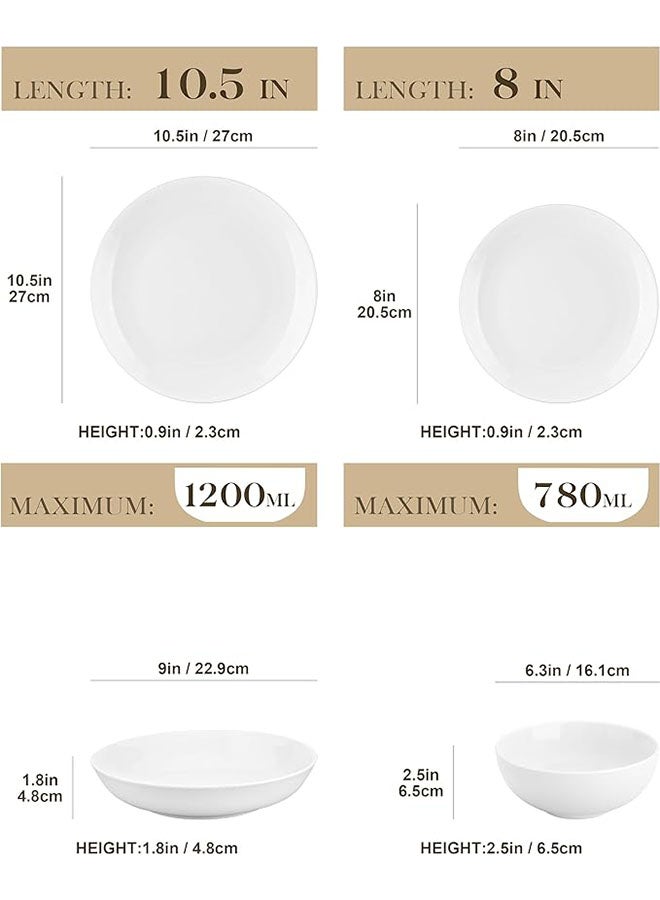 طقم 24 قطعه بورسلين ابيض - Image 2