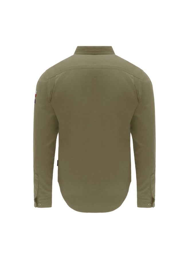 Shield Flame-Resistant & Anti-Static Long Sleeve Work Shirt – FR  for Industrial,and Oil & Gas Safety KHAKI COLOR - Image 2