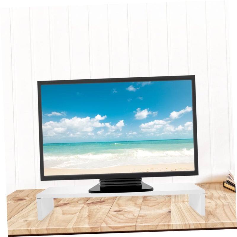 Wooden Monitor Stand Riser Height Extension for Laptop Desktop Comfortable Viewing - Image 3
