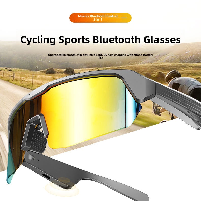 Smart Sports Glasses Bluetooth UV Protection silver plating - Image 5
