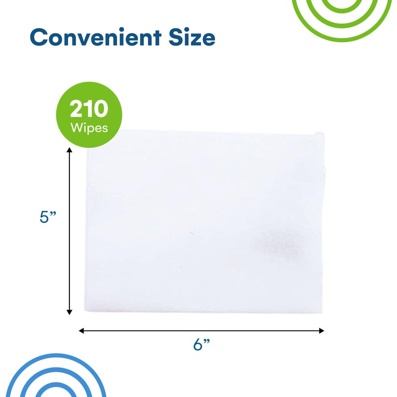 Care Touch Care Touch Lens Wipes for Eyeglasses - 210 Individually Wrapped Pre-Moistened Wipes, 5x6 Inches - Cleaner for Glasses, Sunglasses, and Screens - Gentle and Portable for On-the-Go Cleaning of Devices  - Image 3