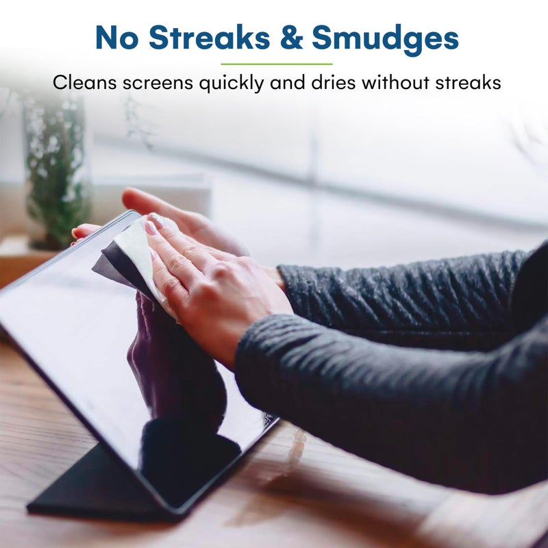 Care Touch Care Touch Lens Wipes for Eyeglasses - 210 Individually Wrapped Pre-Moistened Wipes, 5x6 Inches - Cleaner for Glasses, Sunglasses, and Screens - Gentle and Portable for On-the-Go Cleaning of Devices  - Image 4