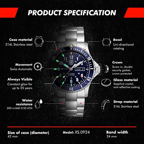Luminox Men's Sea Sport Timer Automatic 0920 Series Watch - Image 3