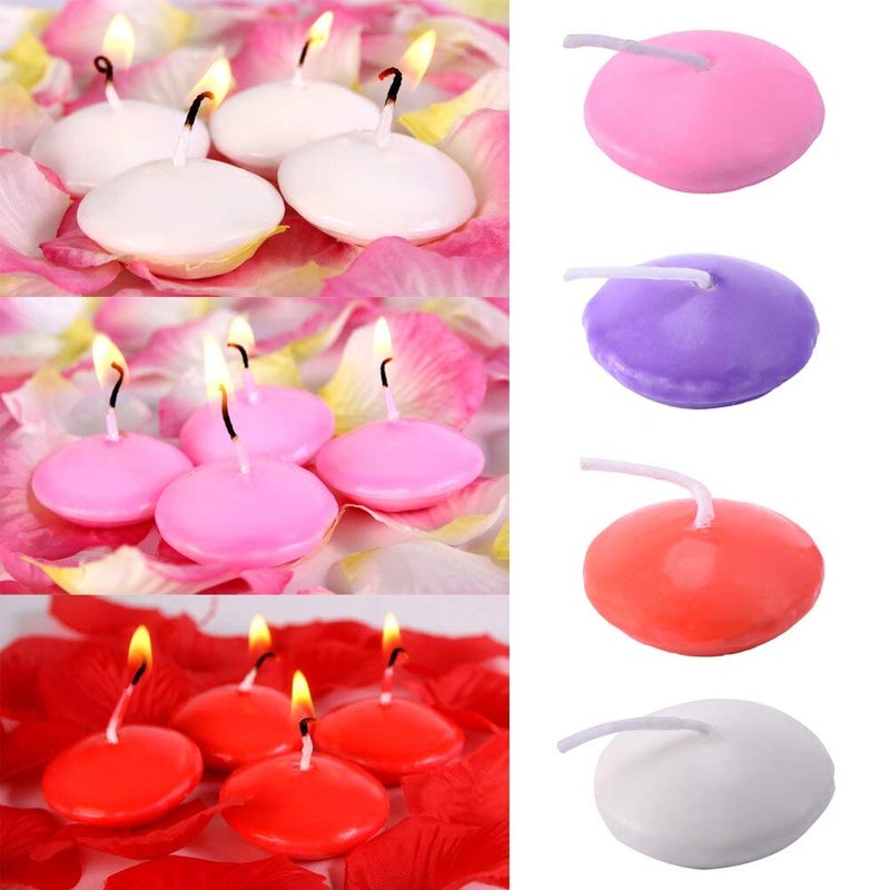 R Wellness 25pcsLots Romantic Round Water Floating Candles Small Unscented Disc Floater Candles Home Decor Wedding Birthday Party Dedals