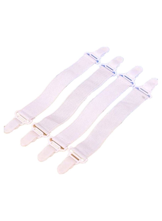 NIBEMINENT 4-Piece Creative Durable Bed Sheet Clip Set White 