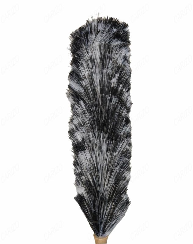 CARIZO 1-Pack Heavy-Duty Static Feather Duster with Wooden Handle, Non-Scratch Static Feather Technology, Easy to Clean for Car & Home Cleaning - Image 2