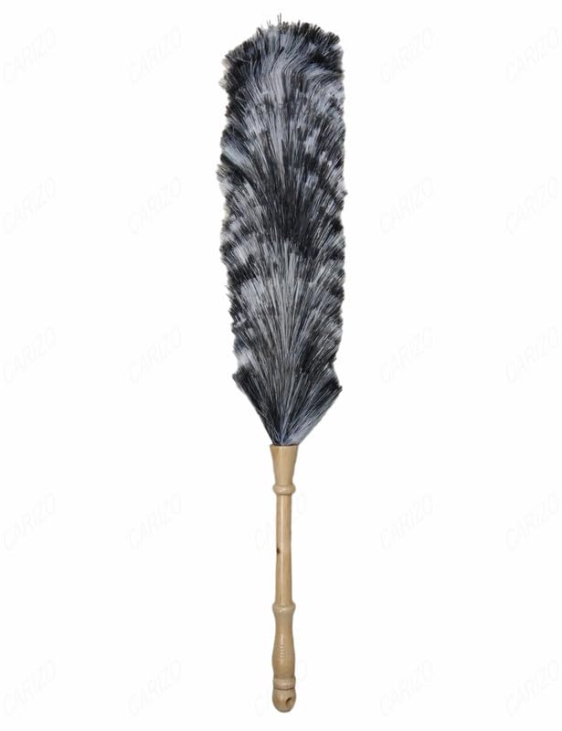 CARIZO 1-Pack Heavy-Duty Static Feather Duster with Wooden Handle, Non-Scratch Static Feather Technology, Easy to Clean for Car & Home Cleaning - Image 5