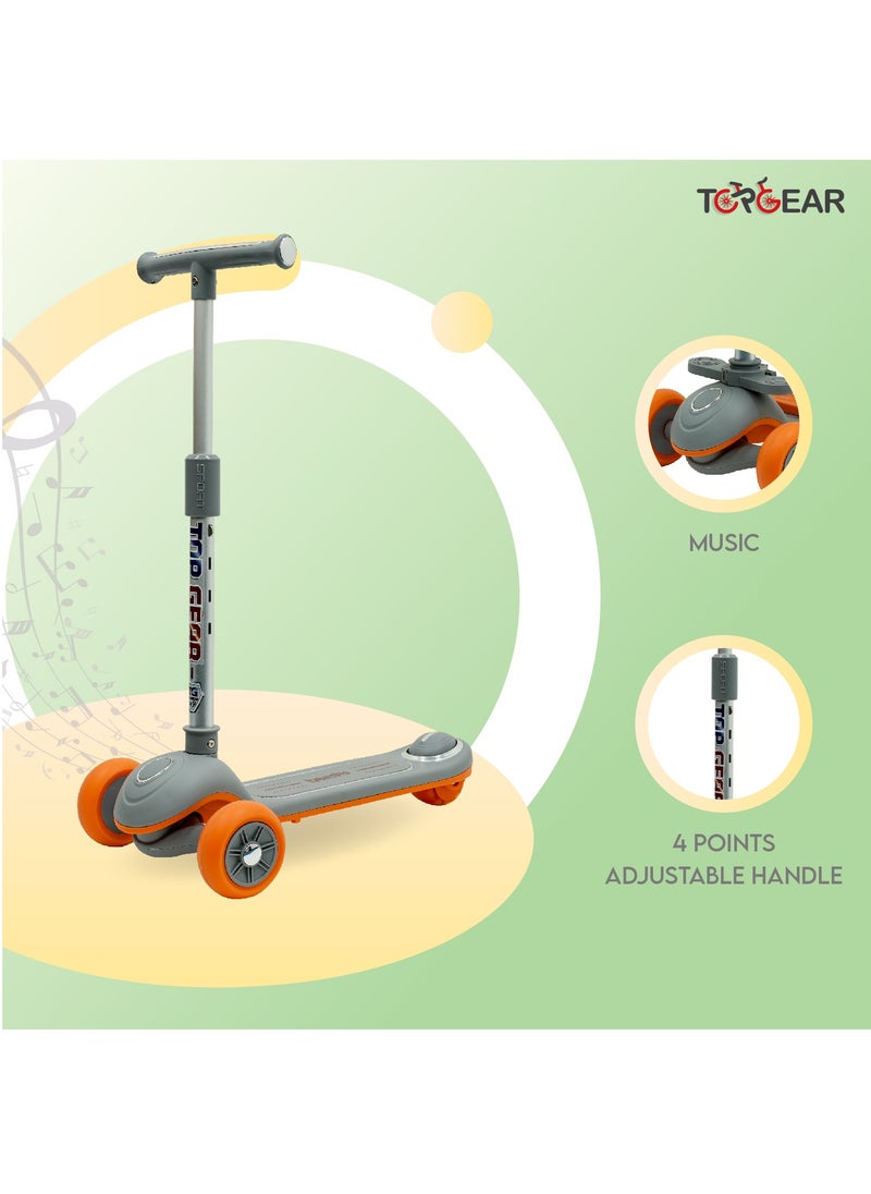 Top Gear 4-in-1 Toddler Scooter TG 8028 with PU Flashing Wheels, Kids Scooter Ages 1-12 Years Old - Grey  - Image 5