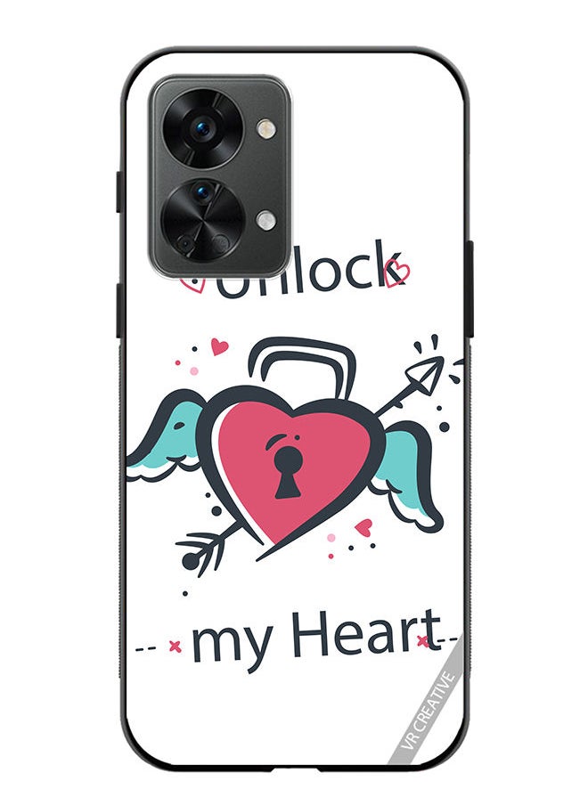 VR CREATIVE Protective Case Cover For OnePlus Nord 2T Unlock My Heart Design Multicolour  - Image 1