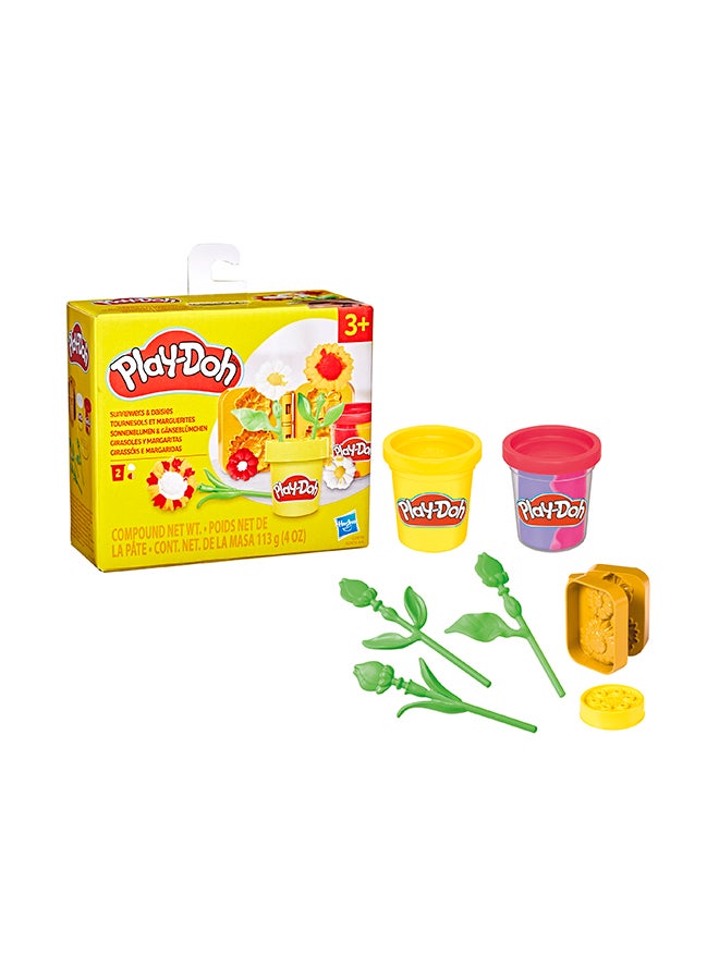 Play-Doh لعبة زهور عباد الشمس والديزي من بلاي دو، مجموعة فنون وحرف للأطفال، هدايا للبنات والأولاد 3+ - Image 1