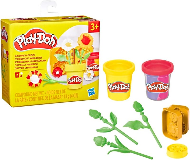 Play-Doh لعبة زهور عباد الشمس والديزي من بلاي دو، مجموعة فنون وحرف للأطفال، هدايا للبنات والأولاد 3+ - Image 1