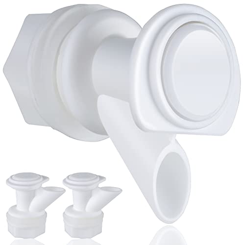 yianteng Upgrade Push-Button Cooler Spigot Replacement, Compatible with Igloo 2, 3, 5 and 10 Gallon Beverage Coolers, Durable Water Cooler Spigot for 2-10 Gallon Water Jugs Replacement Part (White-3PC) - Image 1