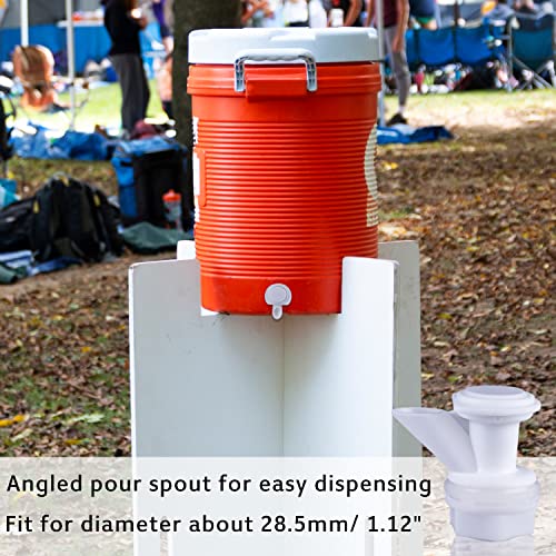 yianteng Upgrade Push-Button Cooler Spigot Replacement, Compatible with Igloo 2, 3, 5 and 10 Gallon Beverage Coolers, Durable Water Cooler Spigot for 2-10 Gallon Water Jugs Replacement Part (White-3PC) - Image 5