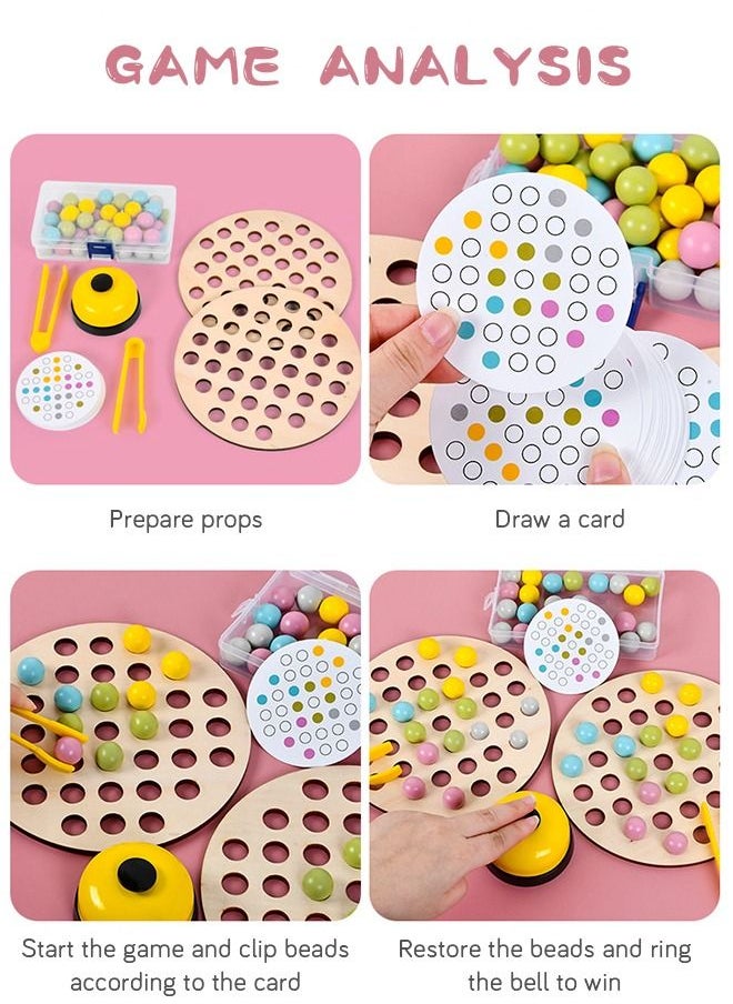 GROIC - Wooden Peg Board Clip Beads Game Puzzle Color Sorting Stacking Art Counting Educational Toys for Toddlers. - Image 1
