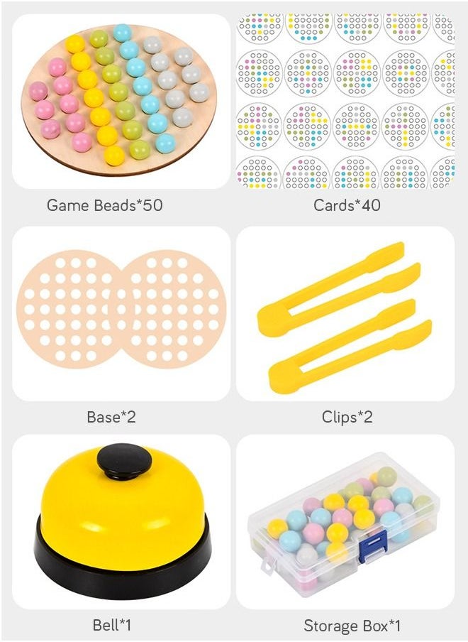 GROIC - Wooden Peg Board Clip Beads Game Puzzle Color Sorting Stacking Art Counting Educational Toys for Toddlers. - Image 1