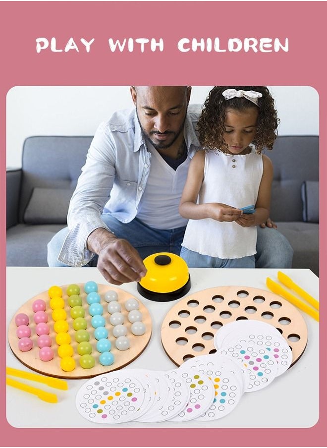GROIC - Wooden Peg Board Clip Beads Game Puzzle Color Sorting Stacking Art Counting Educational Toys for Toddlers. - Image 1