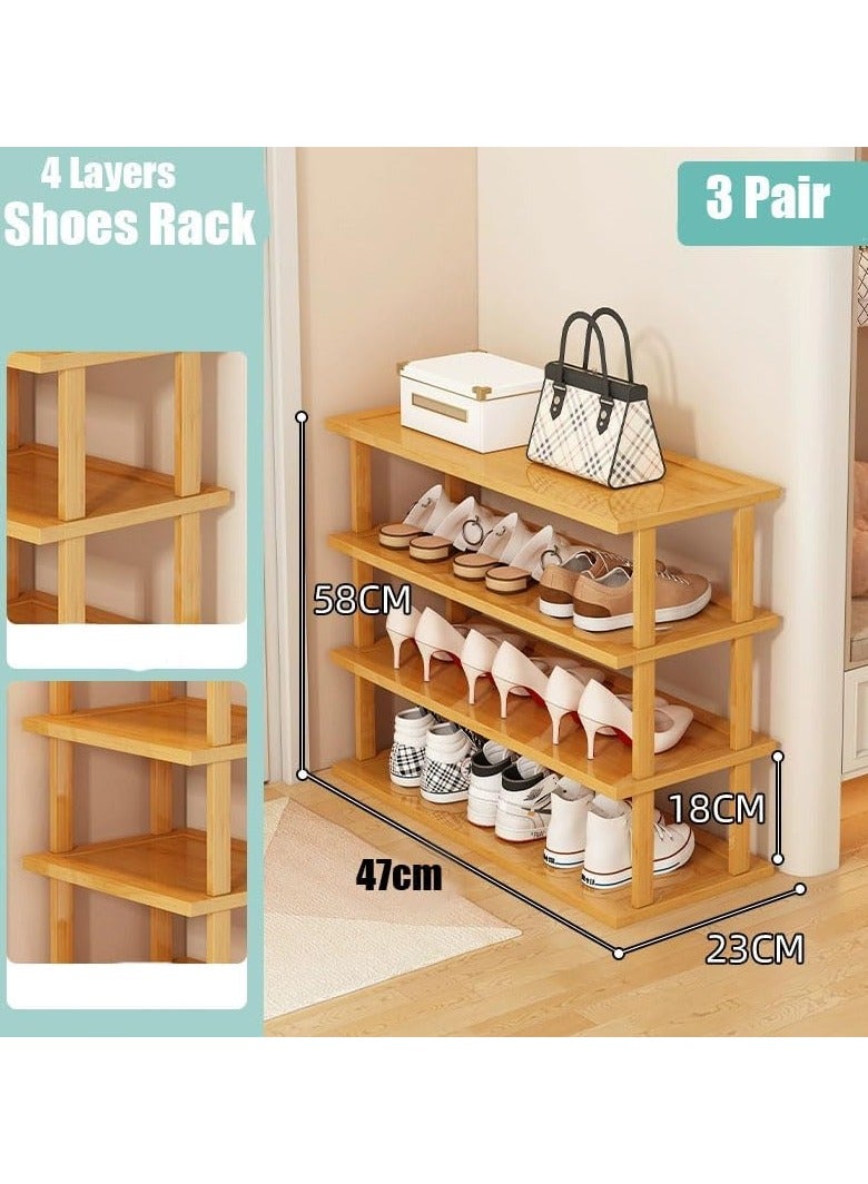 LINGWEI Bamboo Shoes Rack Multi Functional Shoes Storage Organizer Rack Bamboo Shoes Cabinet Shoes Organizer For Indoor and Outdoor Spaces - Image 3