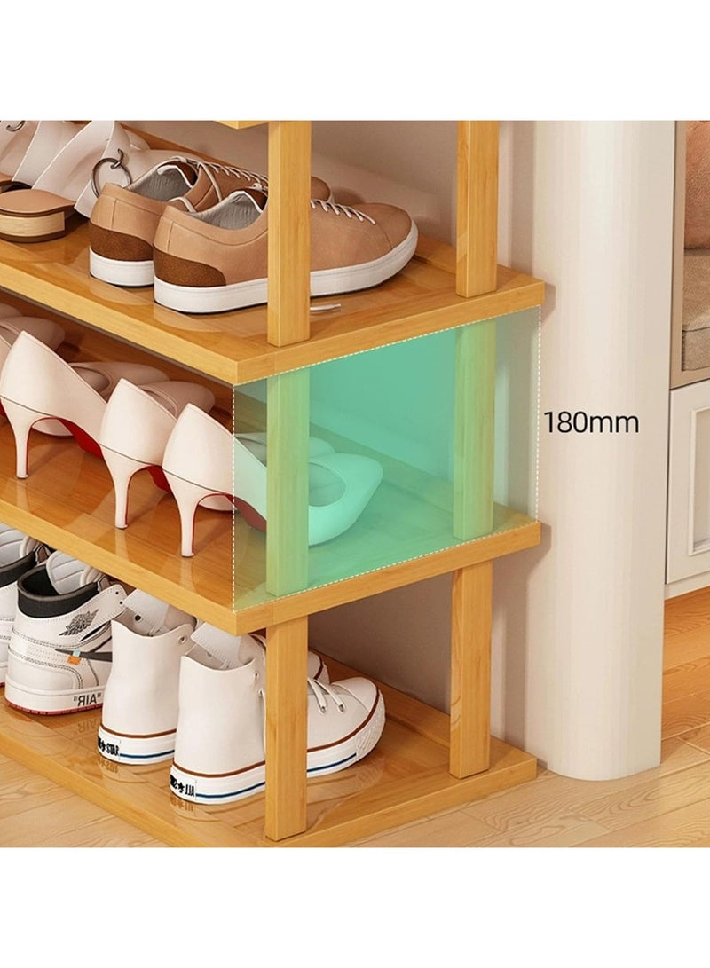 LINGWEI Bamboo Shoes Rack Multi Functional Shoes Storage Organizer Rack Bamboo Shoes Cabinet Shoes Organizer For Indoor and Outdoor Spaces - Image 4