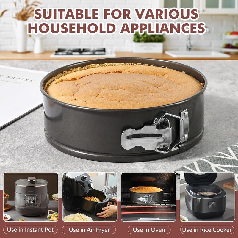 Tunyet Springform Pan, 5PCS Cheesecake Pans with Removable Bottom, Non-stick Spring Form Pan for Cheesecake (Dark Gray, 7"-10") - Image 4