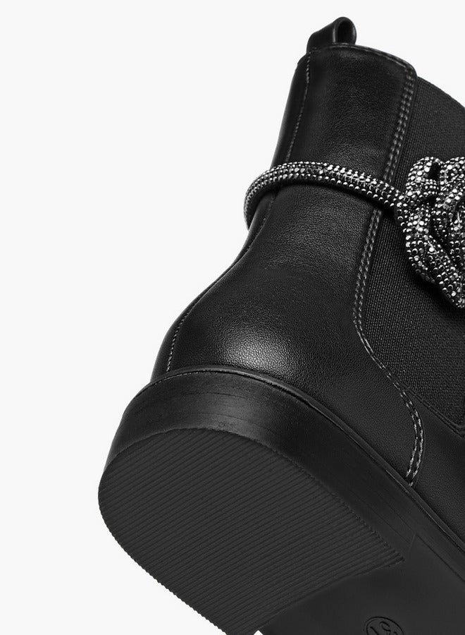 سيليست بوت بناتي بكعب عالٍ مزين بالزهور وإغلاق بسحاب - Image 5